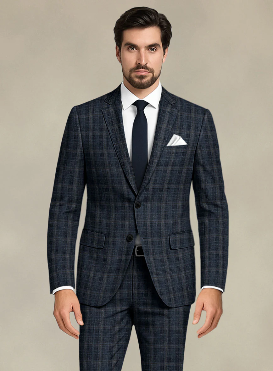 Italian Murano Sovil Blue Wool Linen Silk Jacket - Image 2