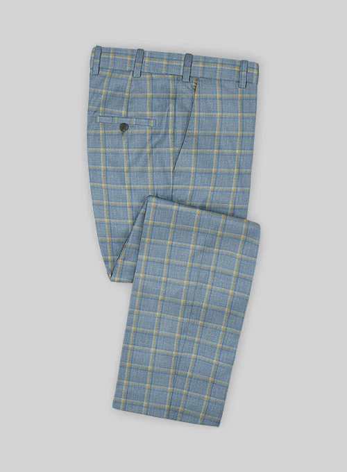 Italian Murano Suzeto Light Blue Wool Pants