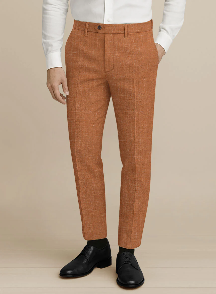 Italian Murano Tuscan Clay Wool Linen Silk Pants