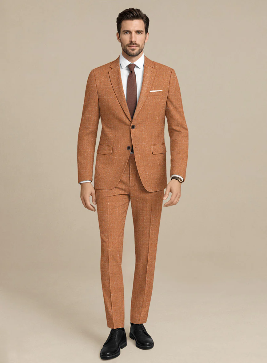 Italian Murano Tuscan Clay Wool Linen Silk Suit