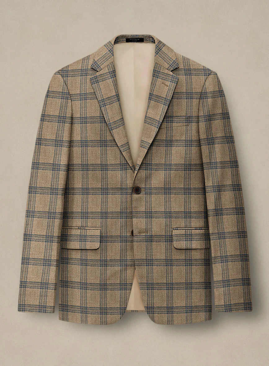 Italian Murano Vaier Brown Wool Linen Silk Jacket