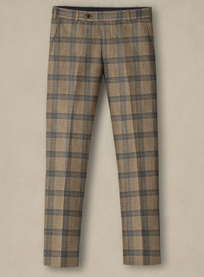 Italian Murano Vaier Brown Wool Linen Silk Suit - Image 5