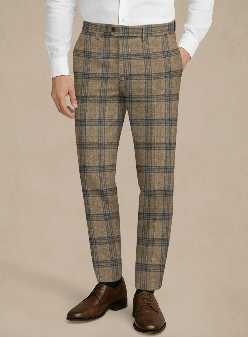 Italian Murano Vaier Brown Wool Linen Silk Suit - Image 6
