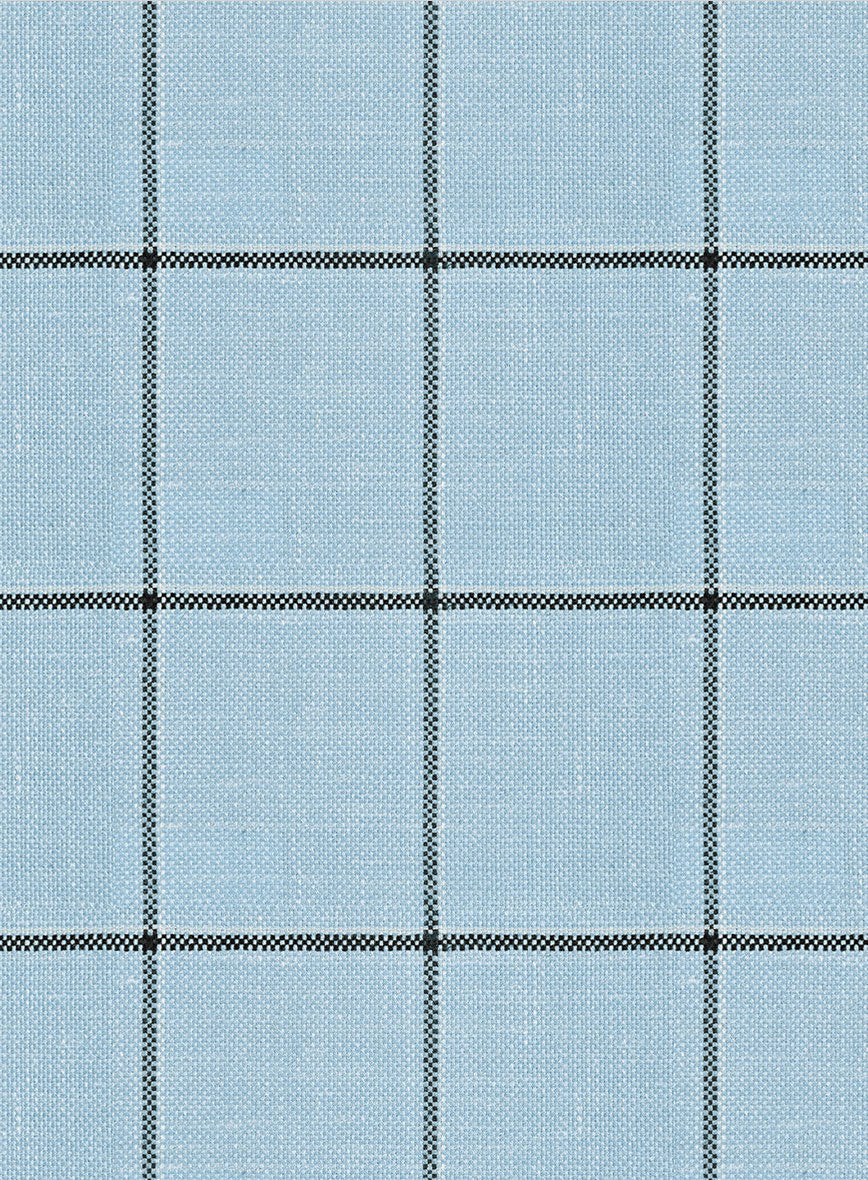 Italian Murano Vanzo Blue Wool Linen Silk Pants - Image 2