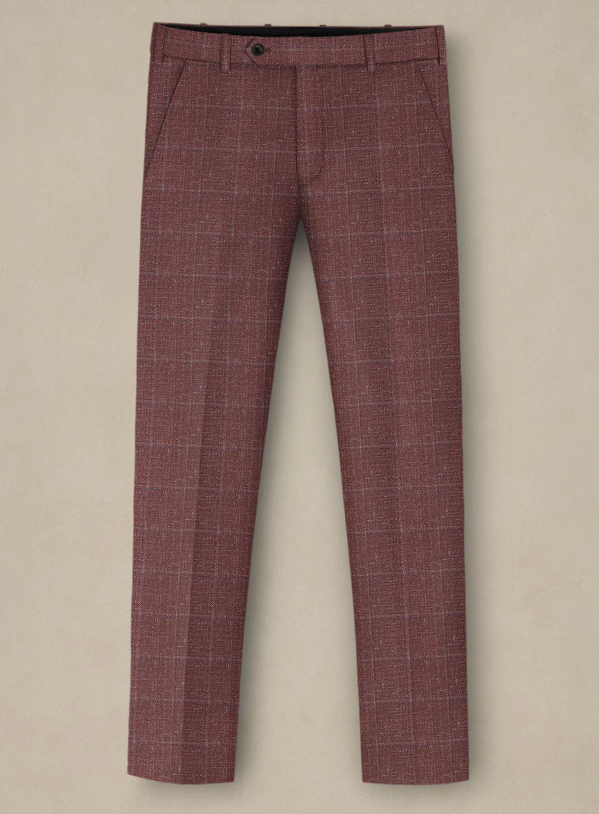 Italian Murano Vireja Mauve Wool Linen Silk Pants - Image 2