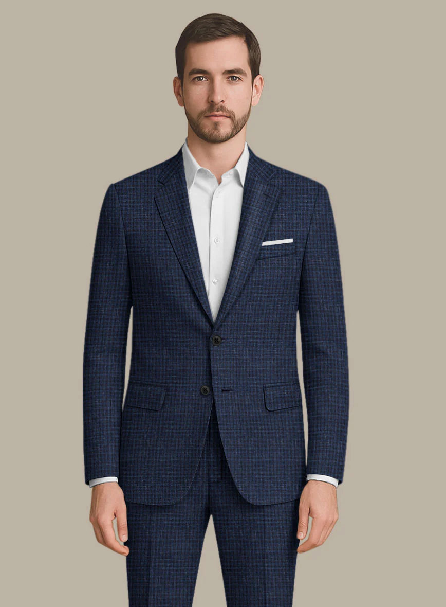 Italian Murano Zonla Blue Wool Linen Jacket - Image 2