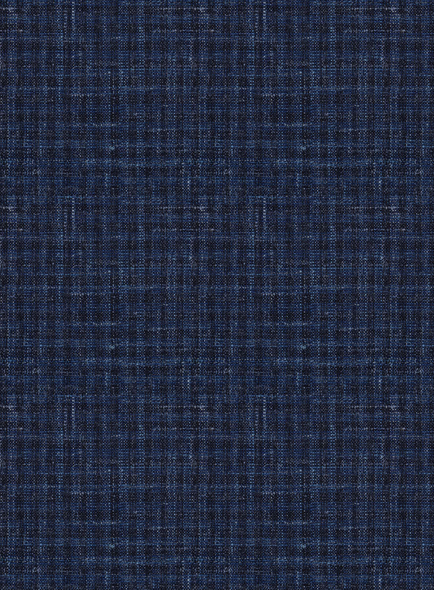 Italian Murano Zonla Blue Wool Linen Pants - Image 3
