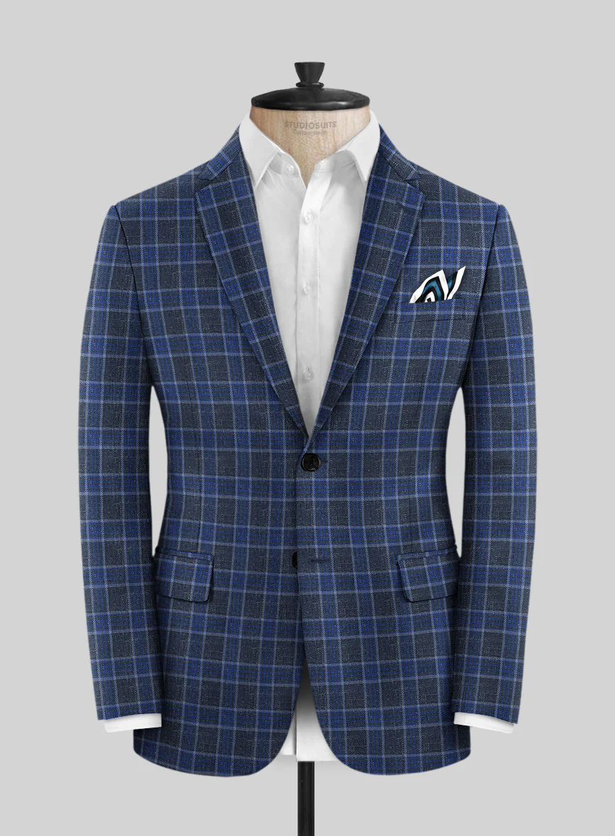 Italian Narodo Blue Wool Suit - Image 3