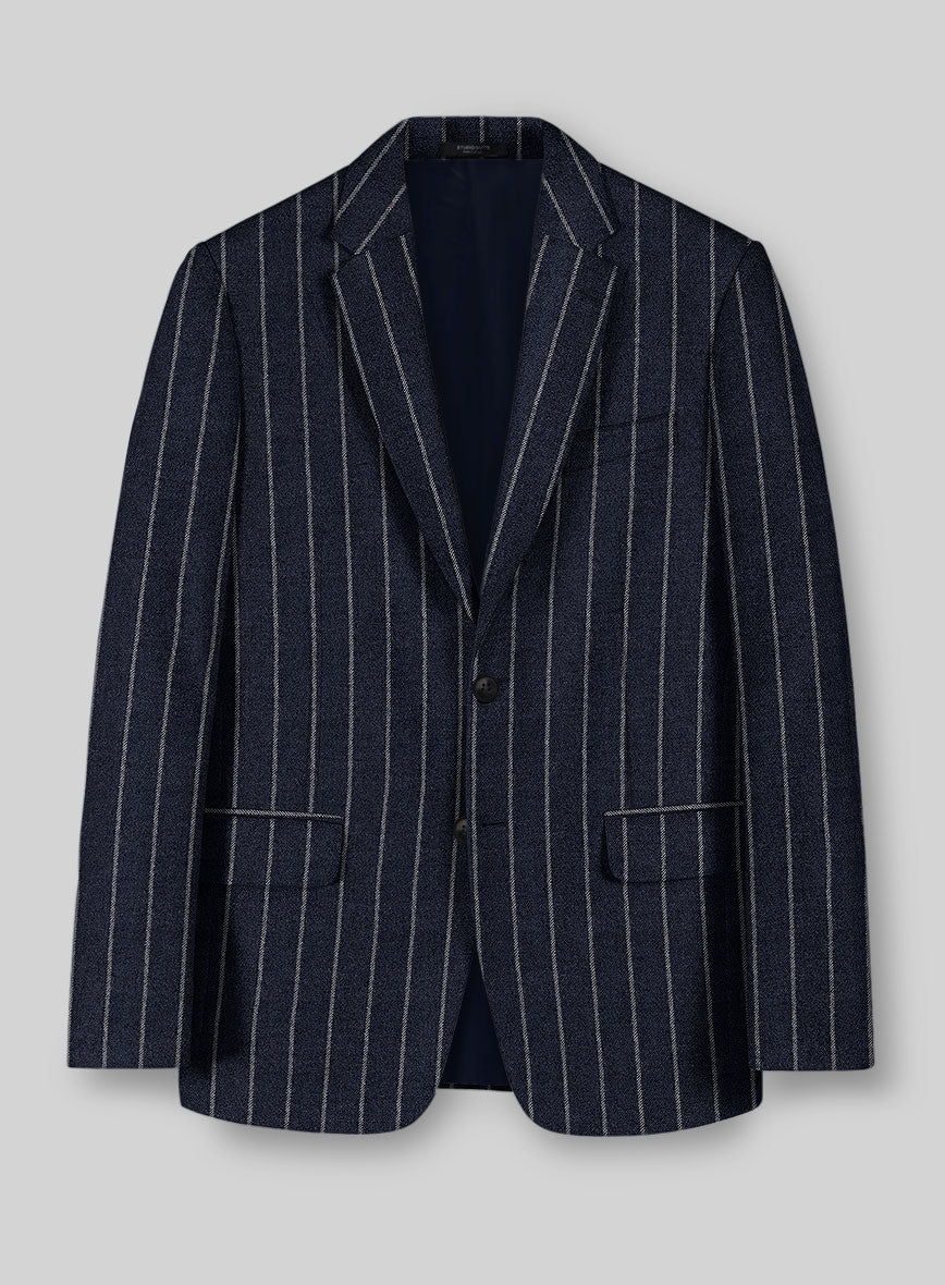 Italian Navy Ascot Rope Stripe Tweed Suit - Image 2
