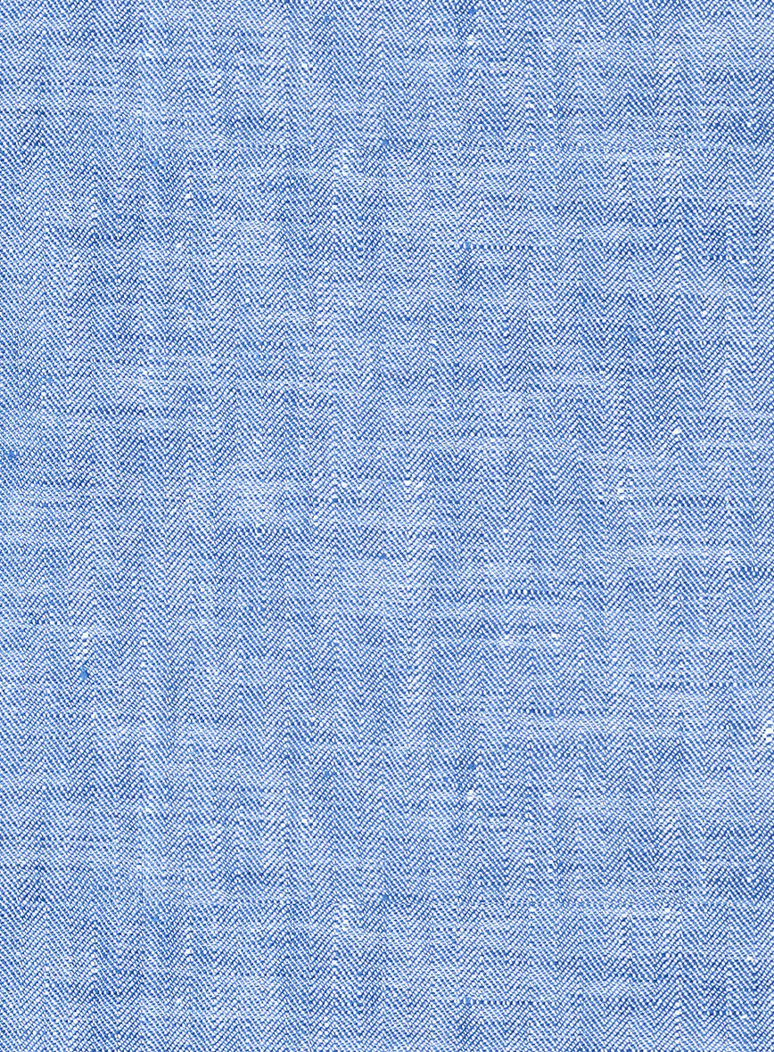 Italian Nile Blue Linen Highland Trousers - Image 6