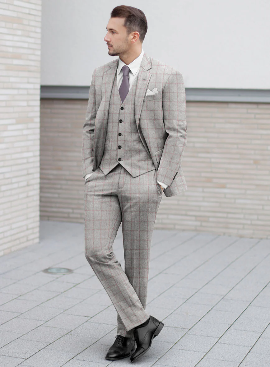 Italian Norezi Gray Wool Suit - Image 2