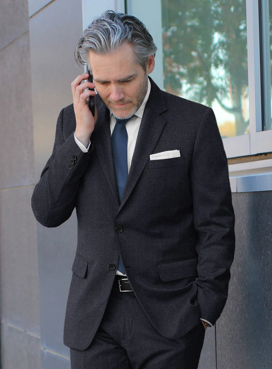 Italian Ombo Blue Birdseye Flannel Suit - Image 4