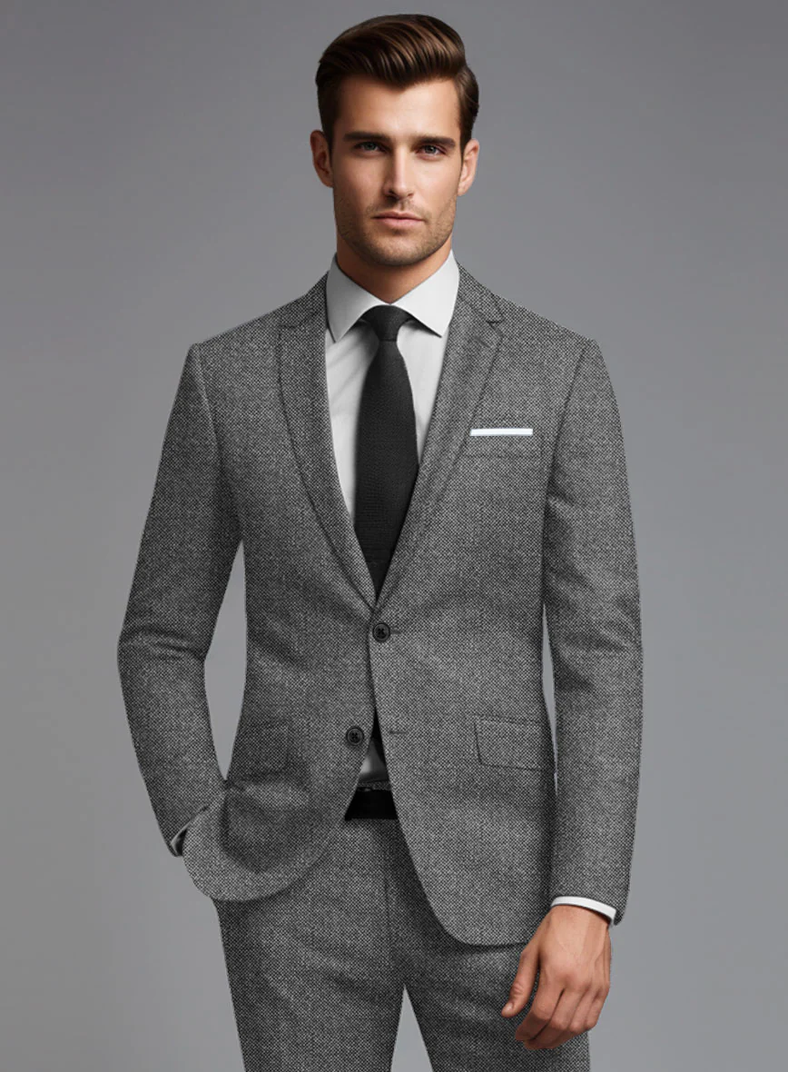 Italian Ombo Gray Birdseye Flannel Suit - Image 4