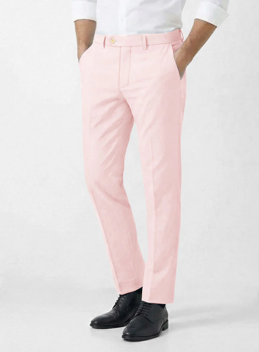Italian Pale Pink Cotton Stretch Pants