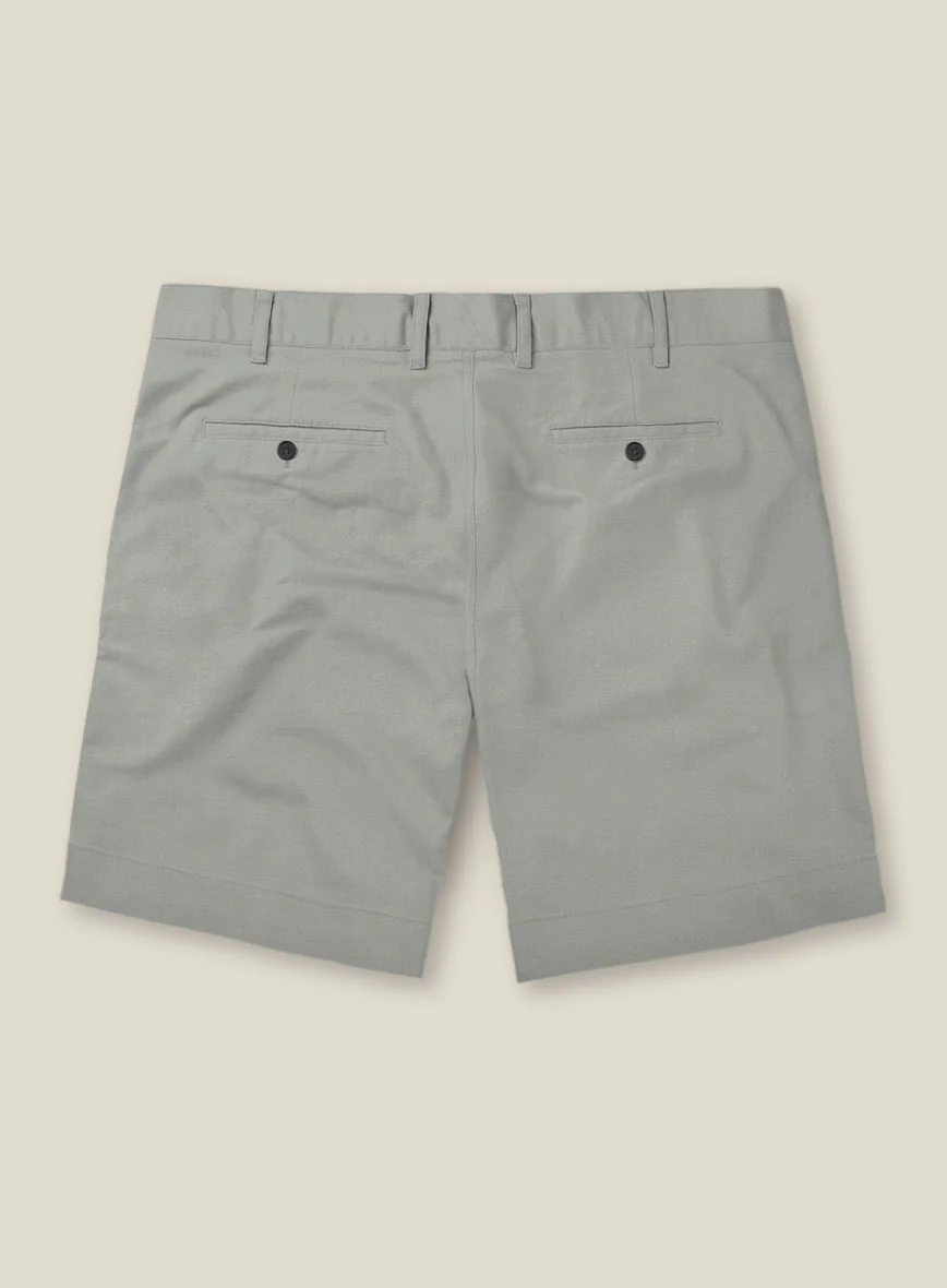 Italian Petrol Gray Cotton Stretch Shorts - Image 2