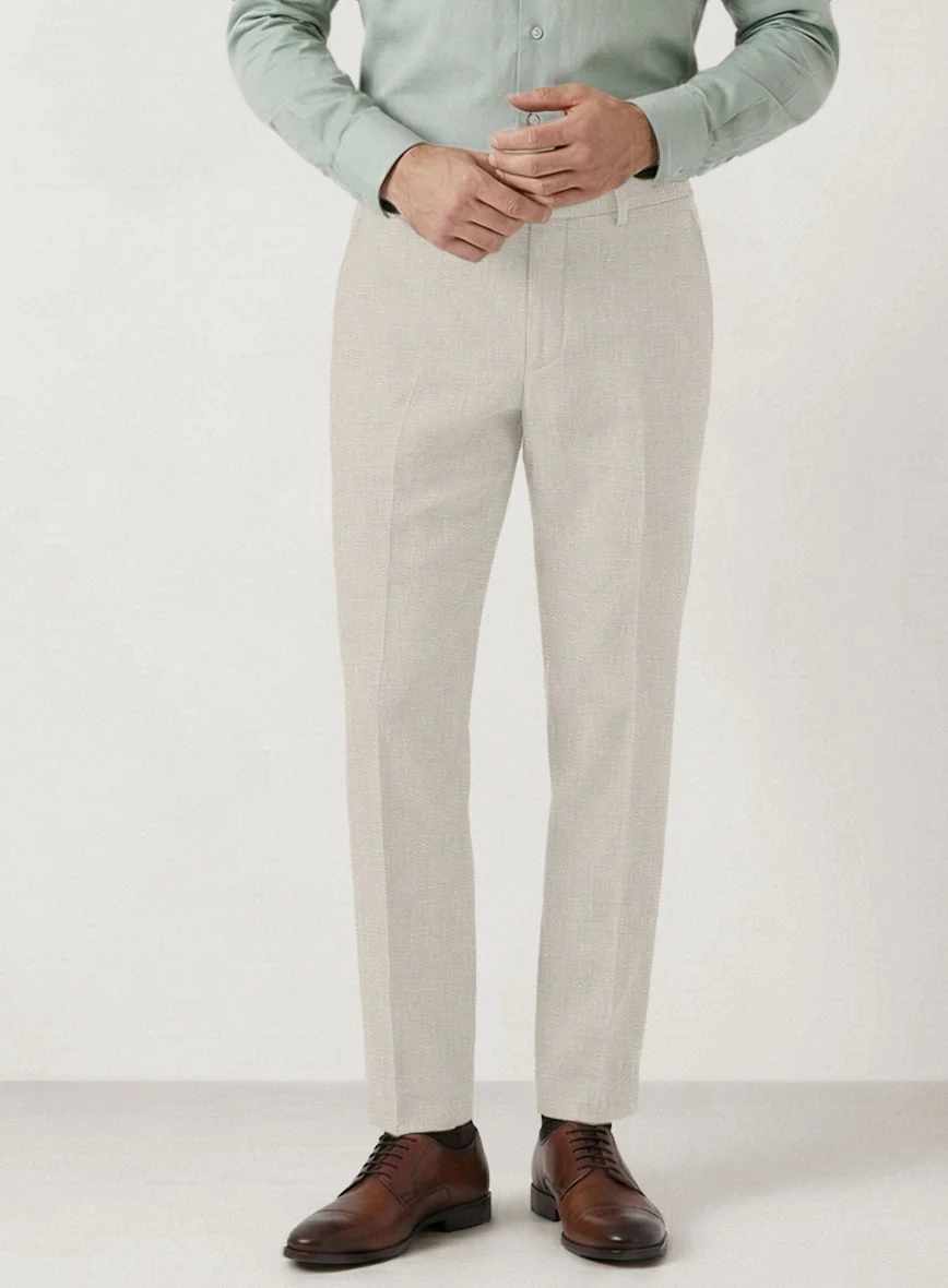 Italian Prato Beige Linen Pants