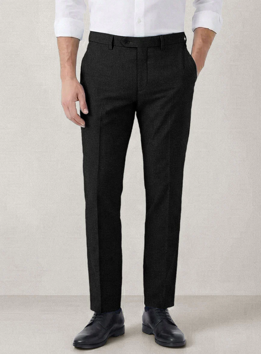 Italian Prato Black Dobby Linen Suit - Image 7