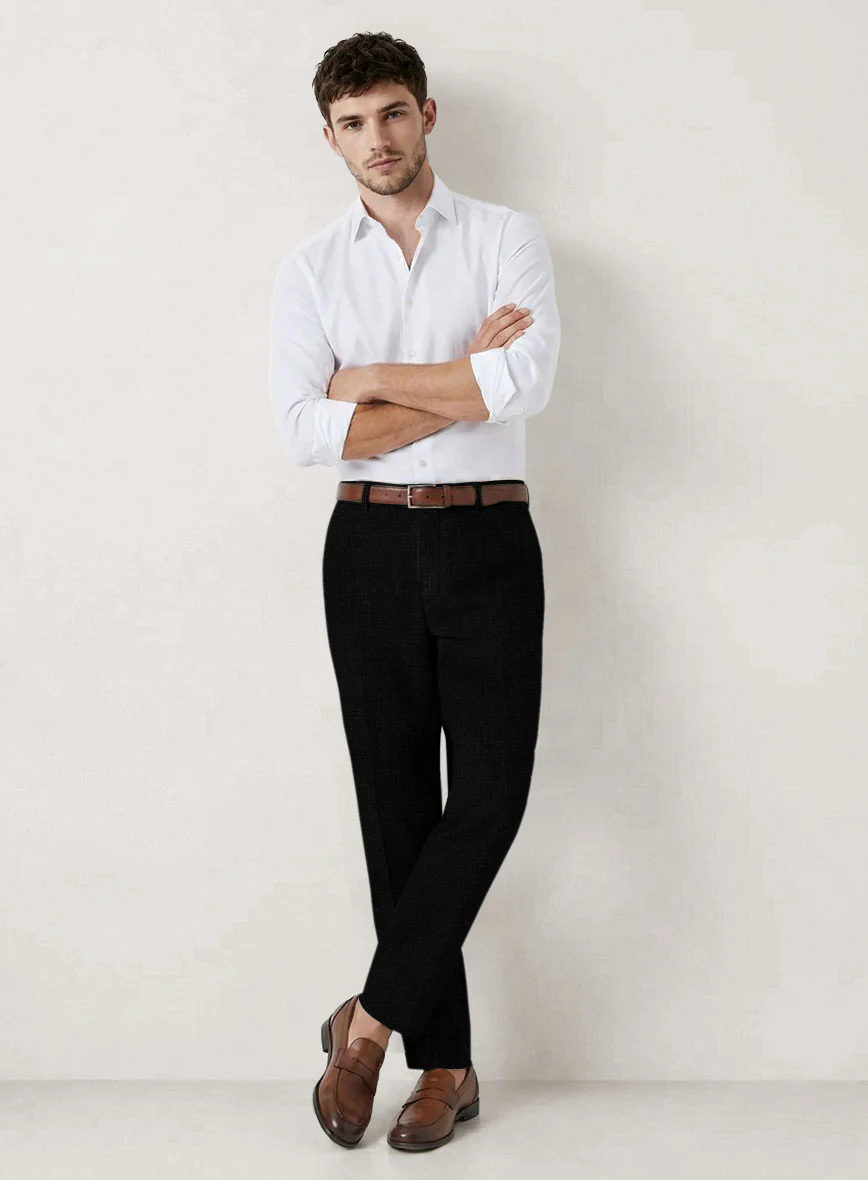 Italian Prato Black Linen Suit - Image 7