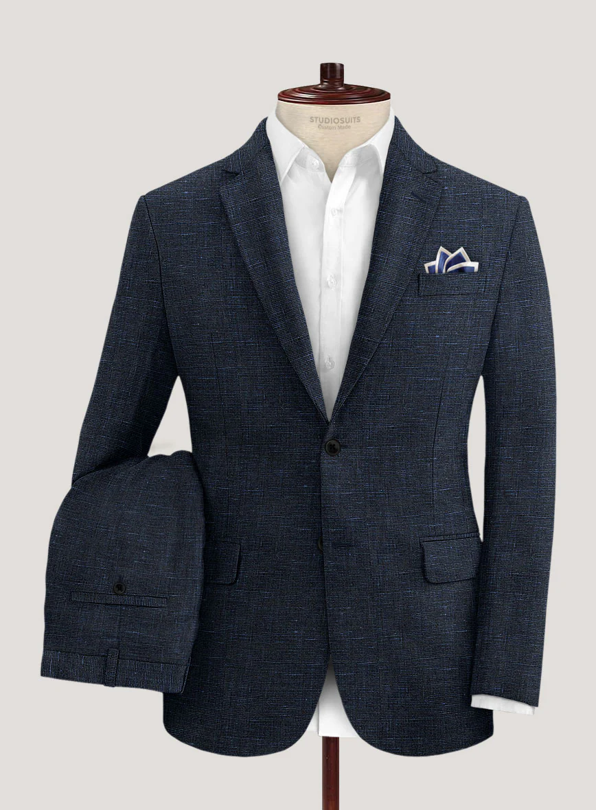 Italian Prato Blue Chambray Linen Suit - Image 2