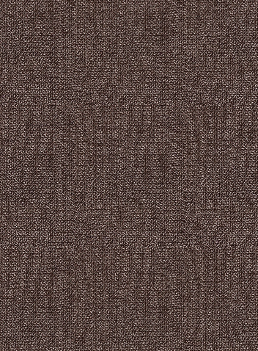 Italian Prato Brown Dobby Linen Highland Trousers - Image 7