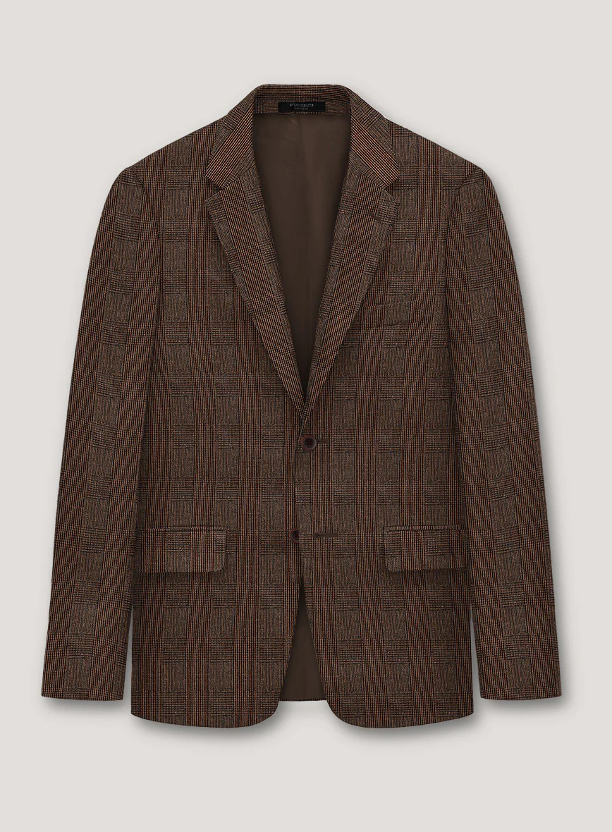 Italian Prato Brown Glen Linen Jacket