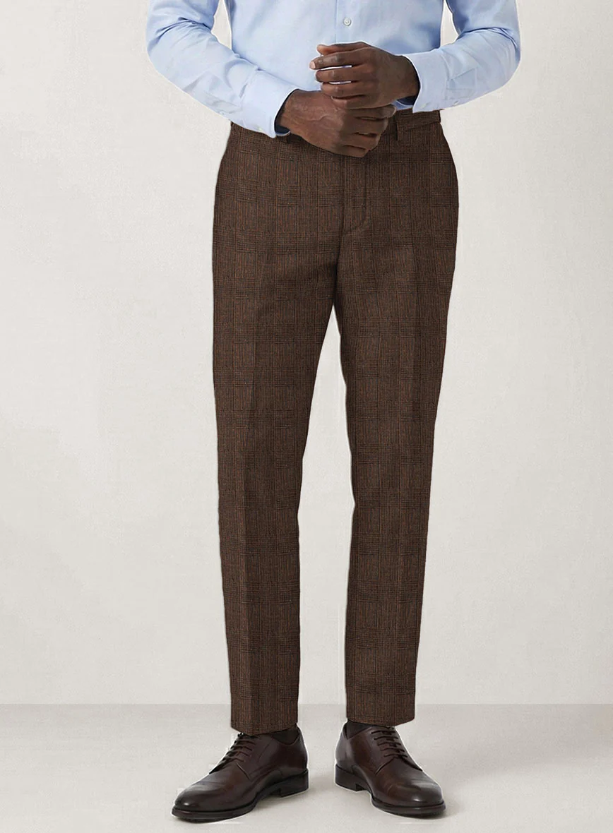 Italian Prato Brown Glen Linen Pants