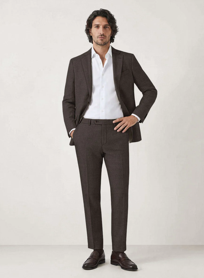 Italian Prato Brown Linen Suit