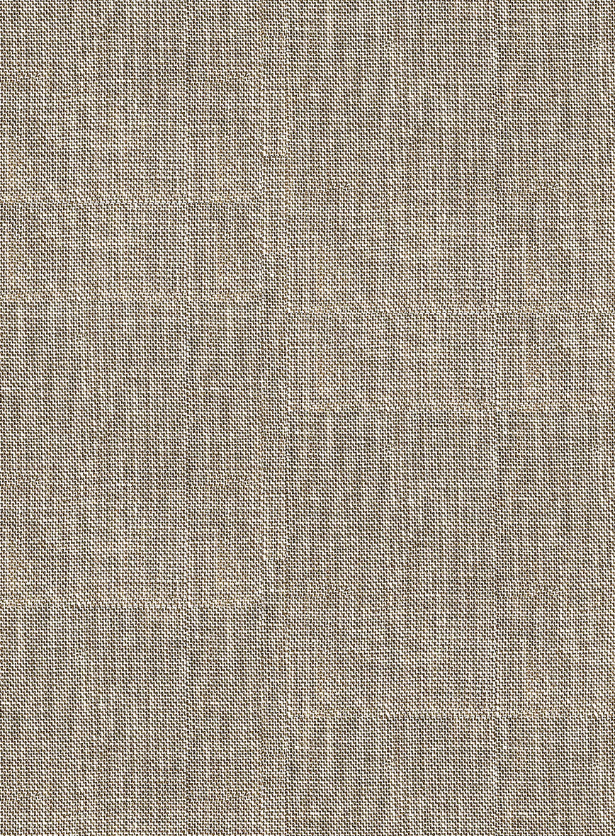 Italian Prato Brown Sharkskin Linen Pants - Image 4