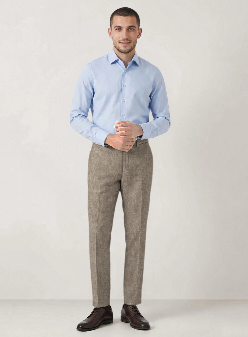 Italian Prato Brown Sharkskin Linen Suit - Image 7