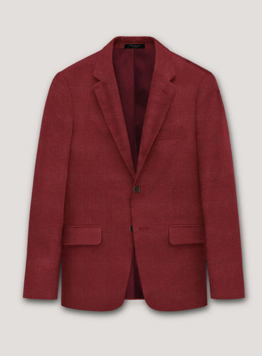 Italian Prato Burgundy Linen Jacket