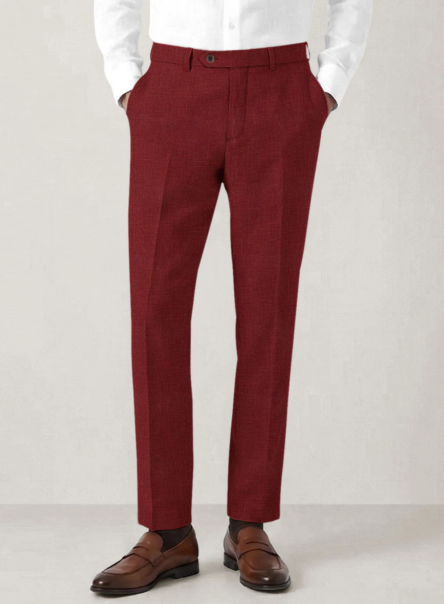 Italian Prato Burgundy Linen Pants