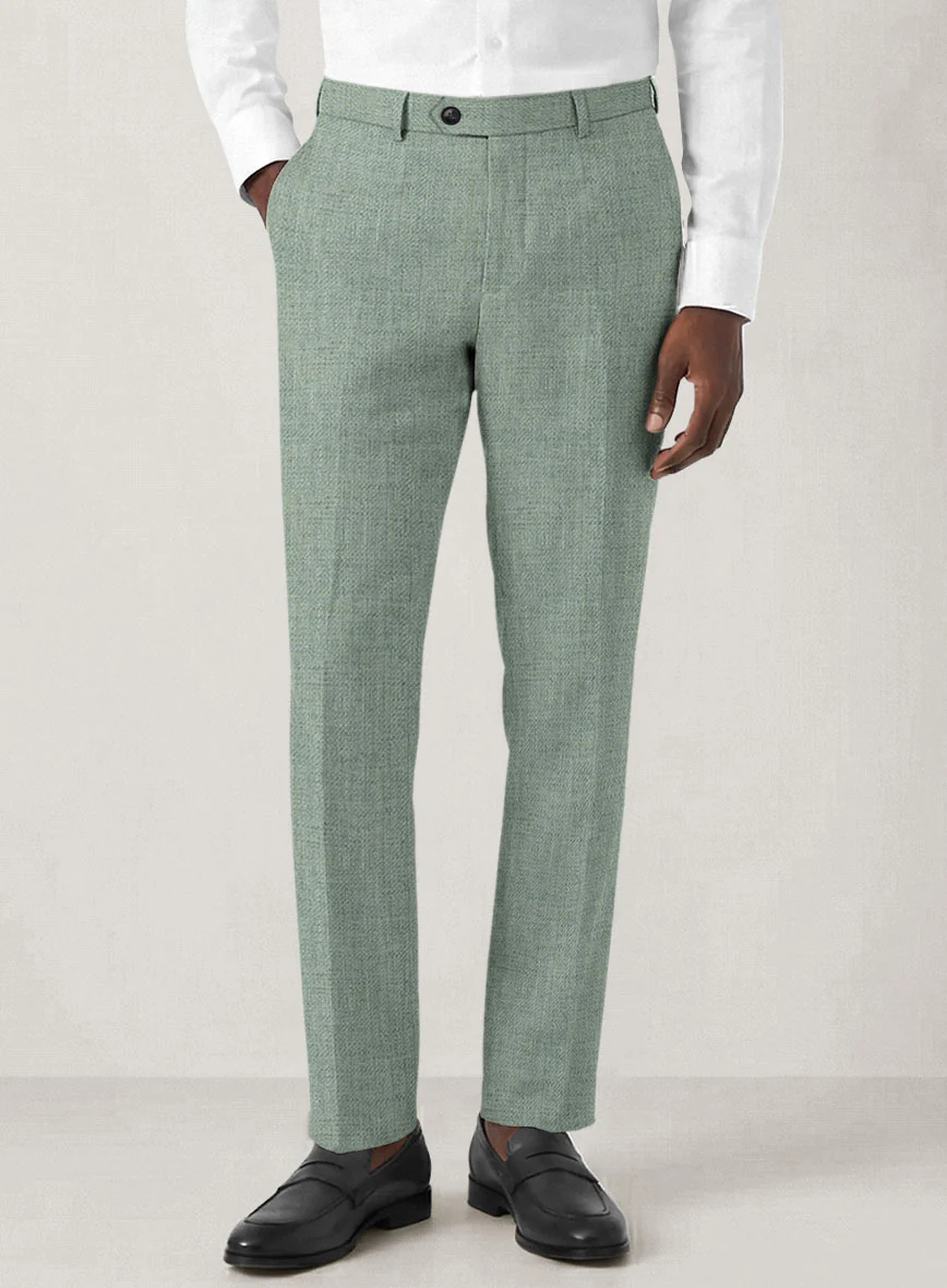 Italian Prato Celadon Linen Pants