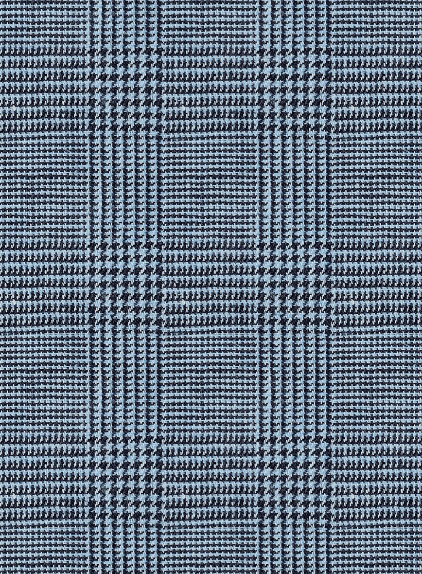 Italian Prato Cobalt Blue Check Linen Pants - Image 4