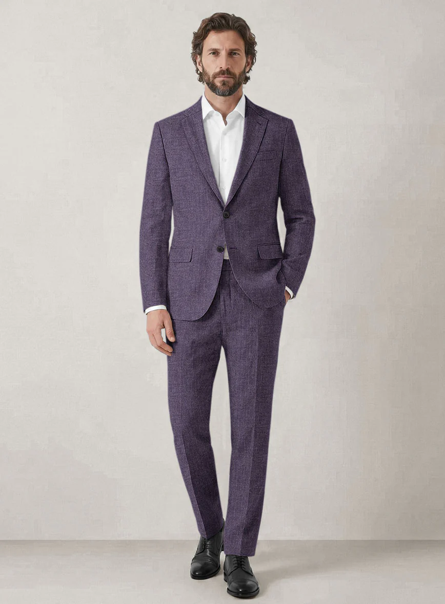 Italian Prato Damson Linen Suit