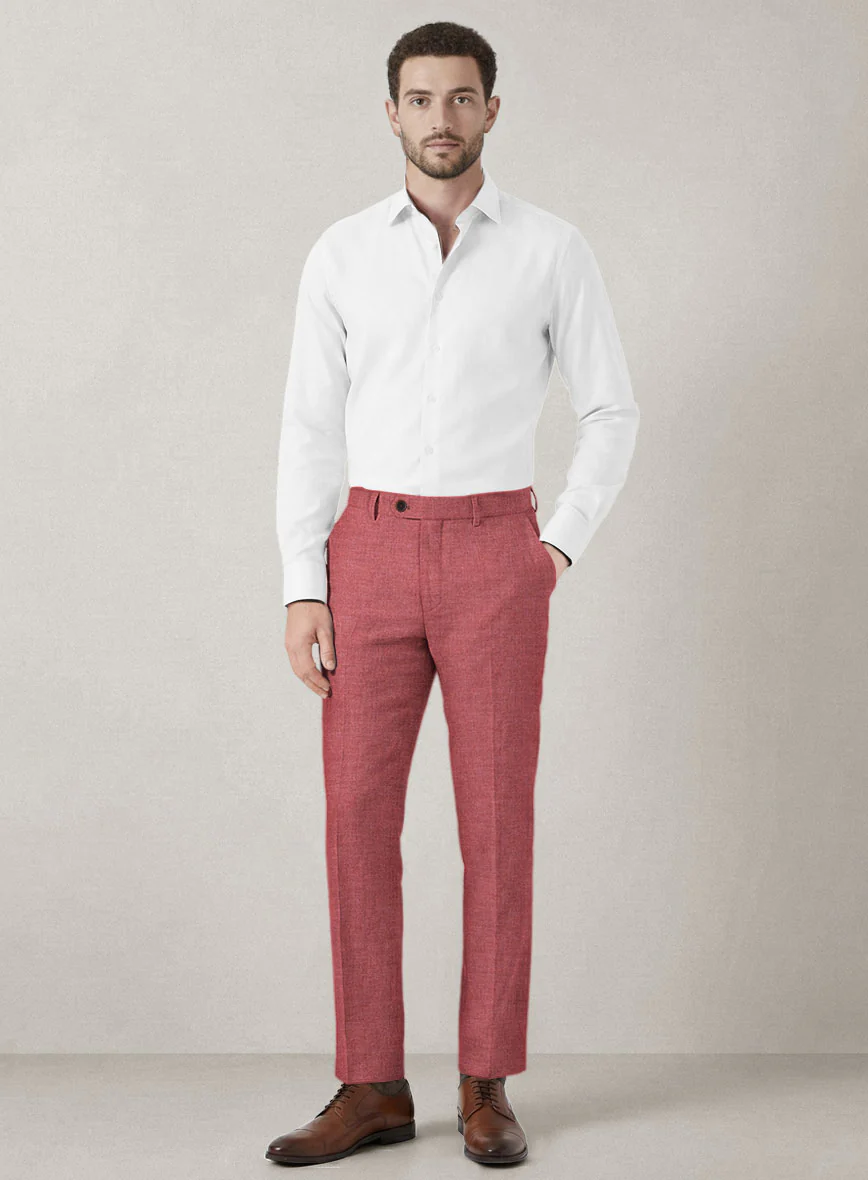 Italian Prato Dusty Rose Linen Pants - Image 3