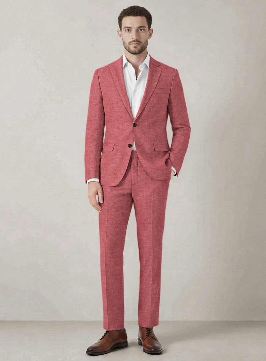 Italian Prato Dusty Rose Linen Suit