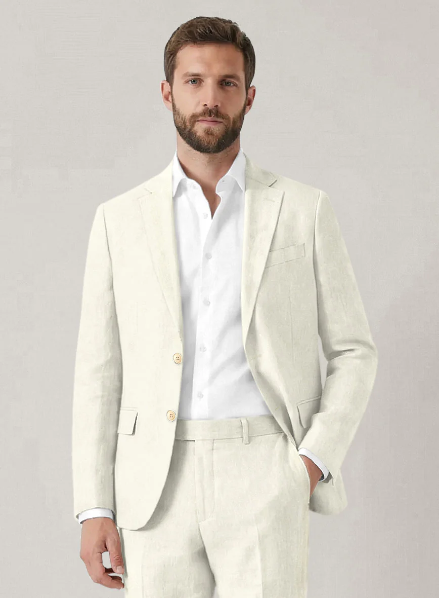 Italian Prato Fawn Linen Jacket - Image 2