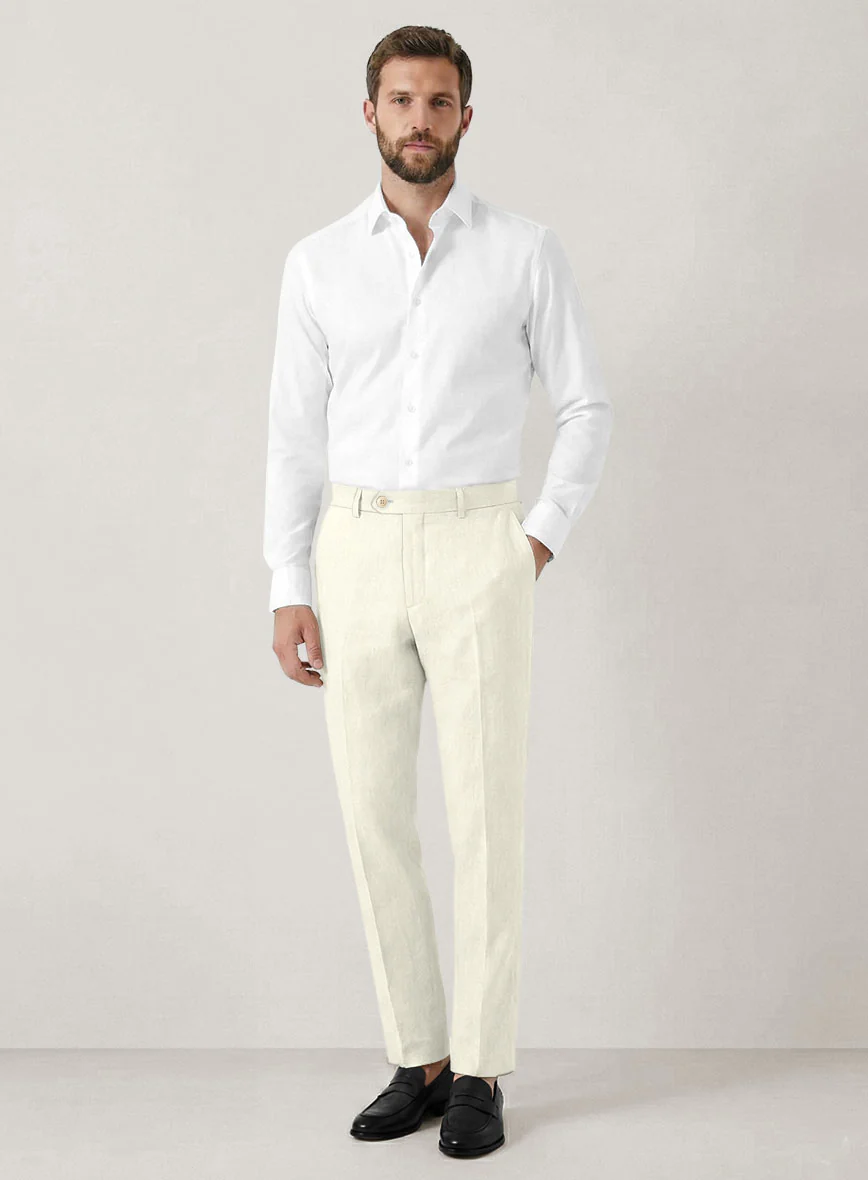 Italian Prato Fawn Linen Pants - Image 3