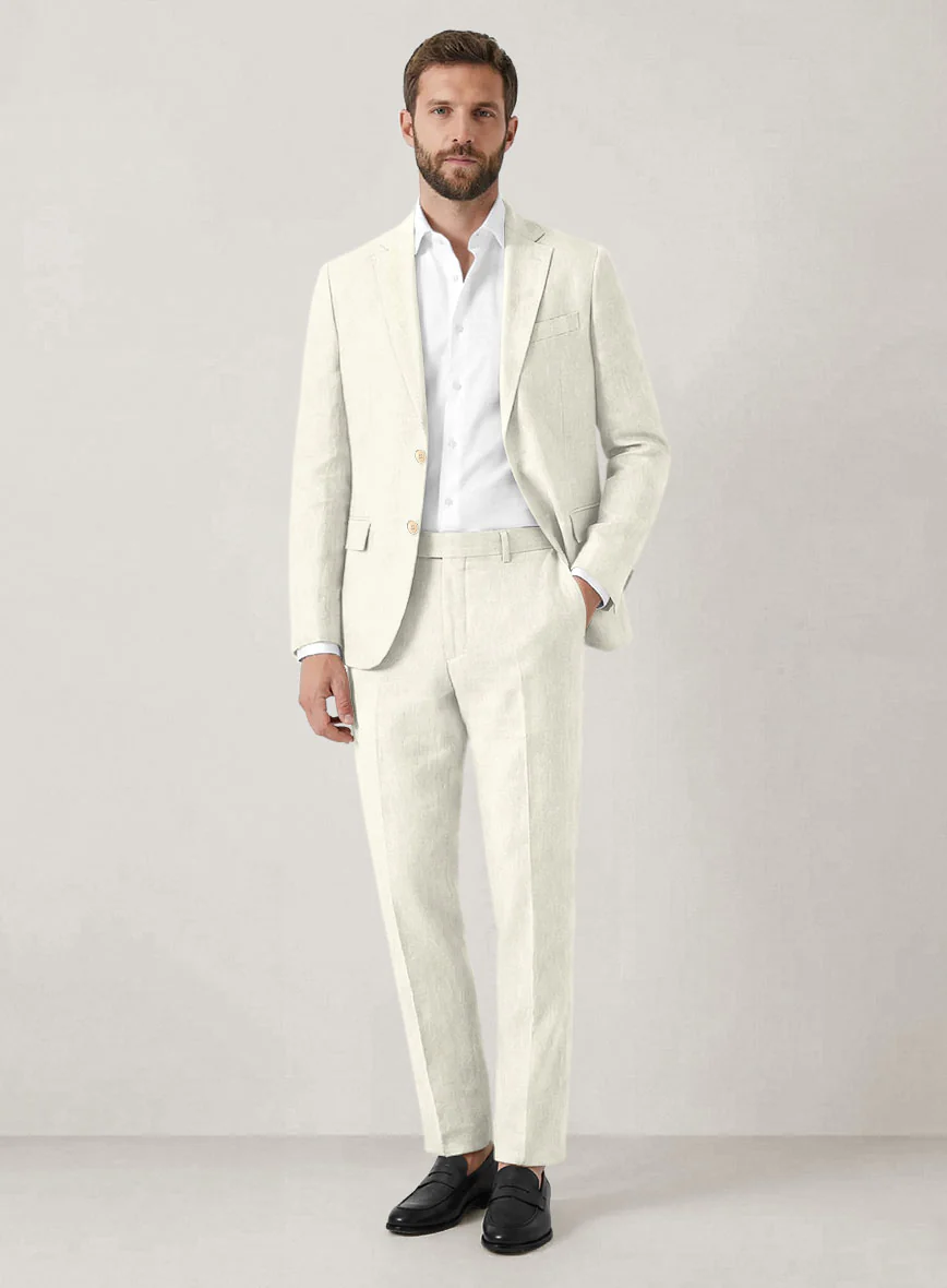 Italian Prato Fawn Linen Suit