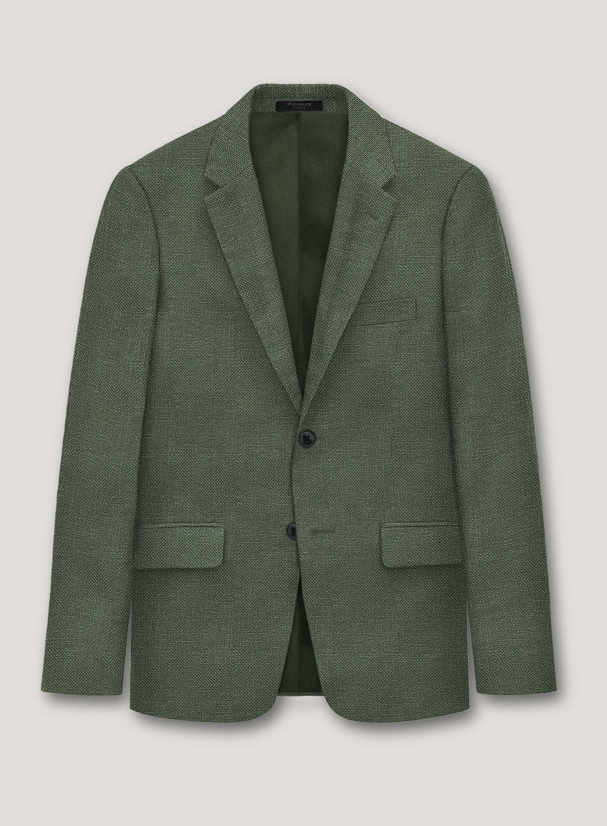 Italian Prato Green Dobby Linen Jacket