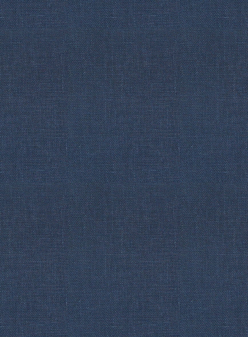 Italian Prato Indigo Blue Linen Highland Trousers - Image 6