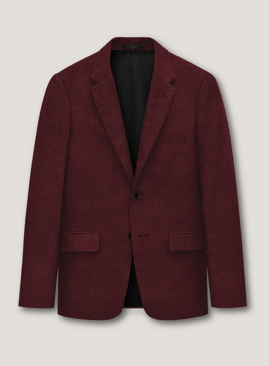 Italian Prato Maroon Linen Jacket