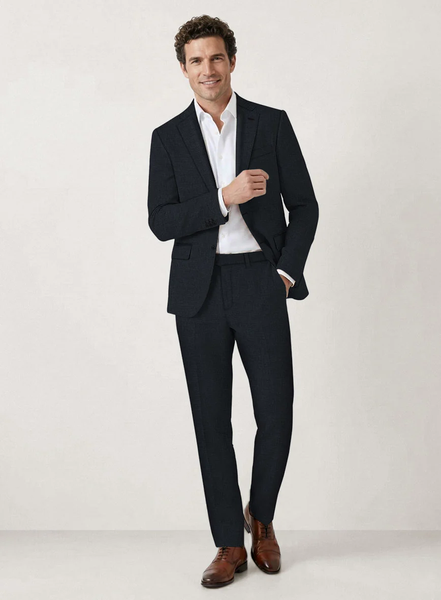 Italian Prato Midnight Linen Suit