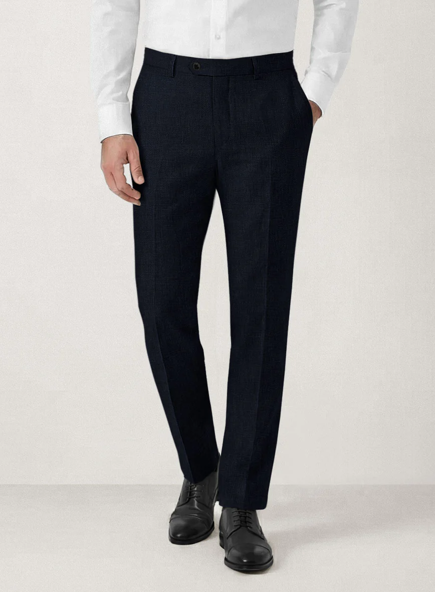 Italian Prato Navy Linen Pants - Image 2