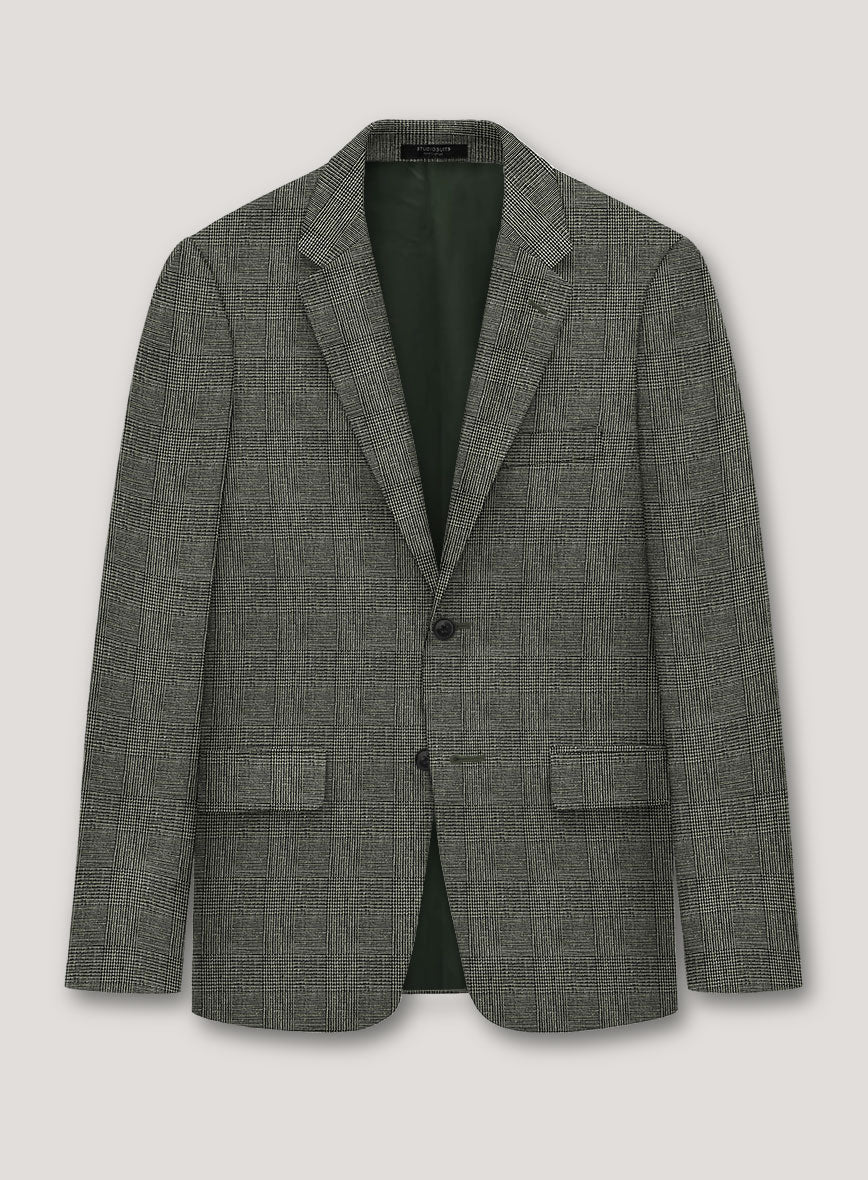Italian Prato Olive Glen Linen Jacket