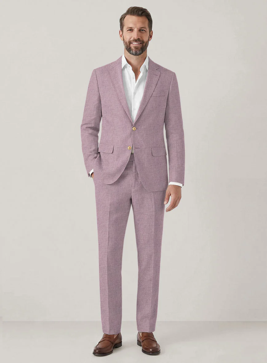 Italian Prato Orchid Mist Linen Suit