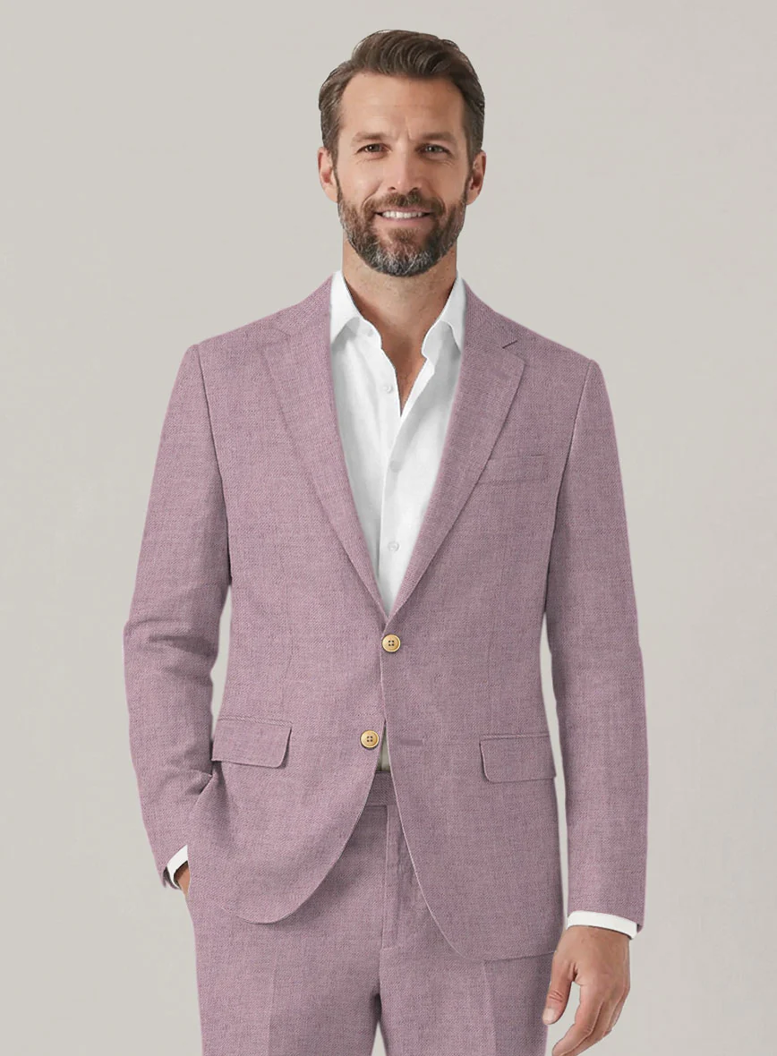 Italian Prato Orchid Mist Linen Suit - Image 3