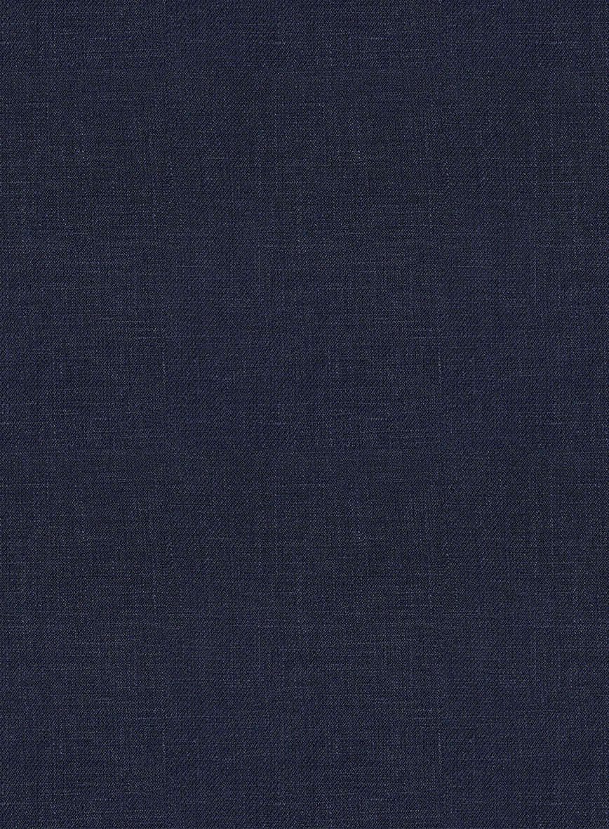 Italian Prato Oxford Blue Linen Highland Trousers - Image 7