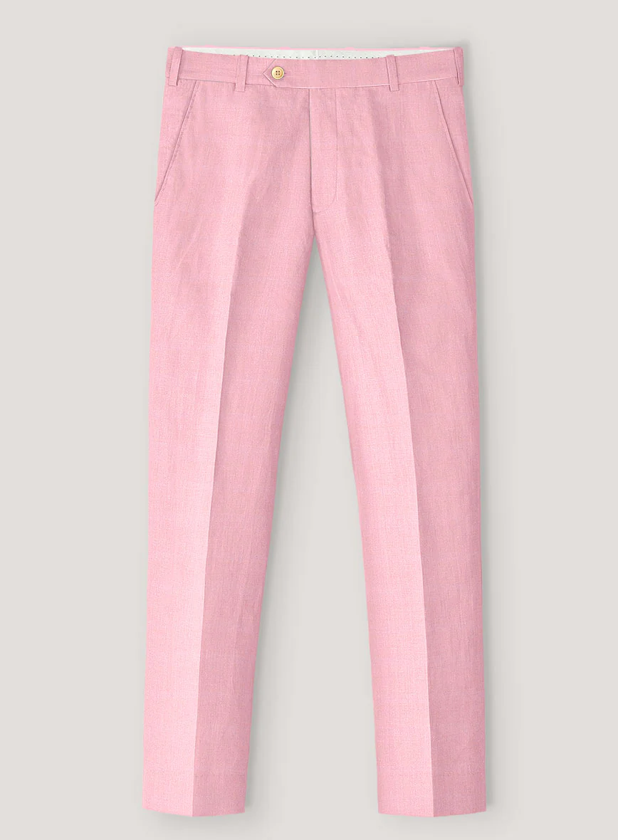 Italian Prato Pink Linen Suit - Image 5