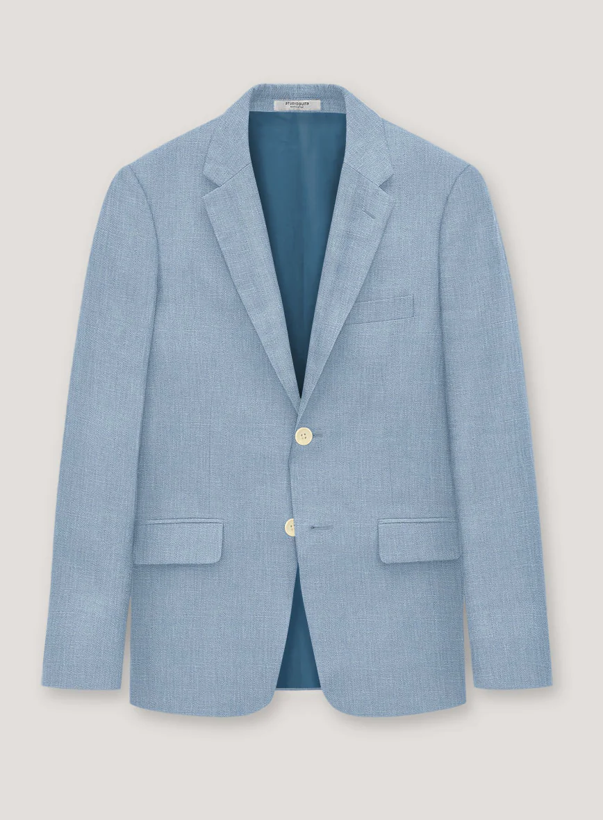 Italian Prato Powder Blue Linen Jacket